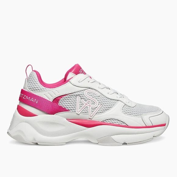 Stuart Weitzman Mesh & Leather Trainer Sneakers - Picture 1 of 8